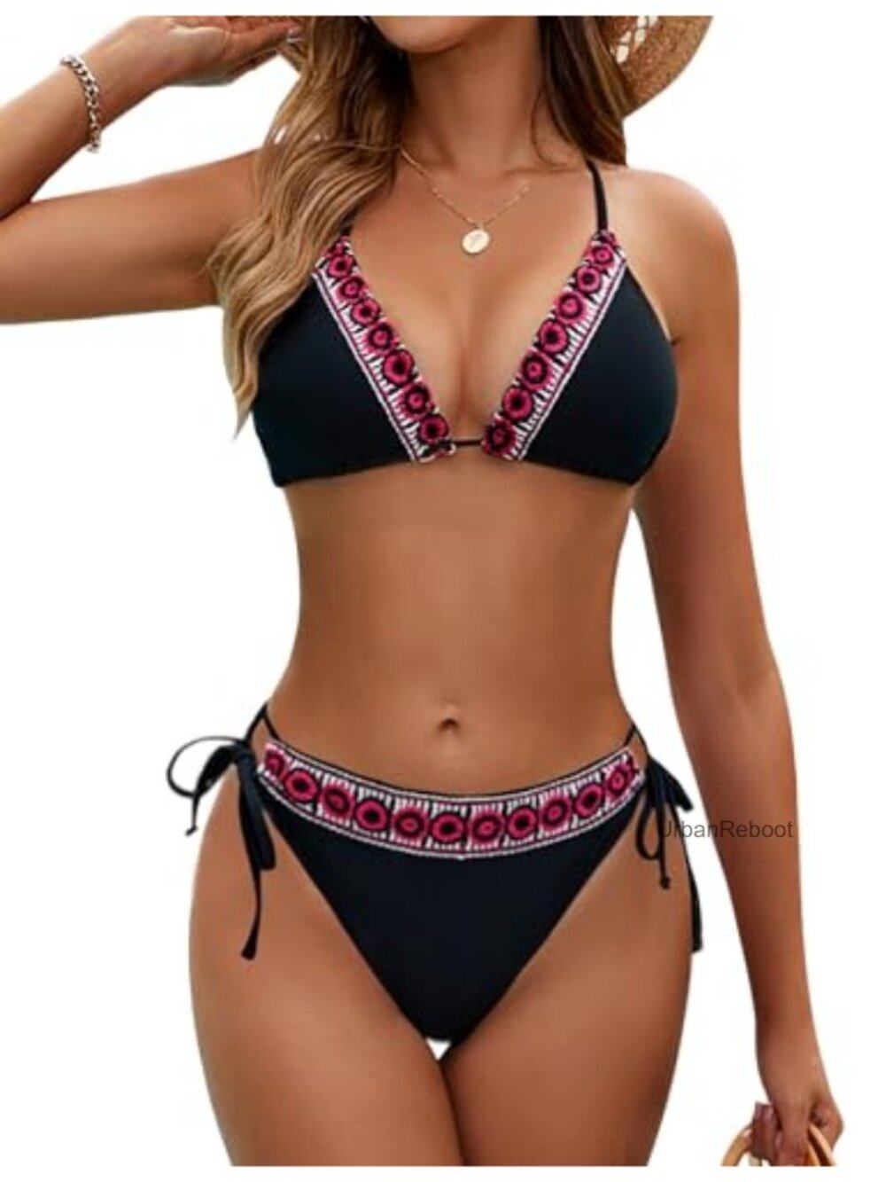 Triangle Bikini Set String Two Piece Swimsuit Halter Tie Low Rise Brazilian